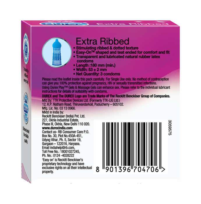 Durex Extra Ribbed Condom