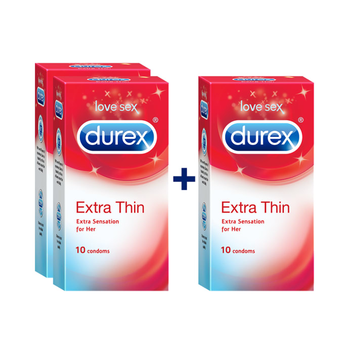 Durex Extra Thin Condom 10s (Buy 2 Get 1 Free)