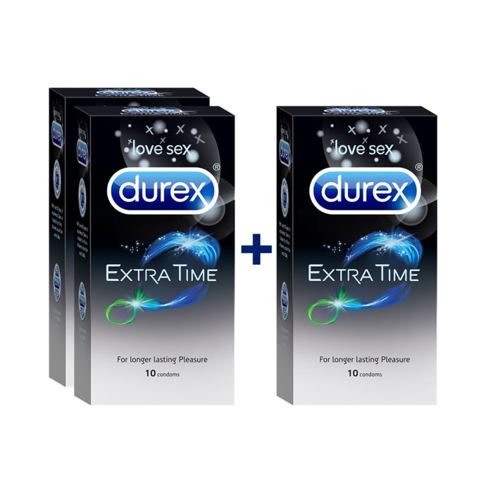 Durex Extra Time Condom 10s (Buy 2 Get 1 Free)