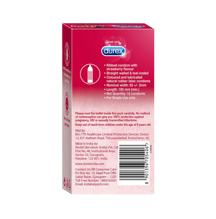 Durex Flavoured Condom (10 Pcs Each) Wild Berry