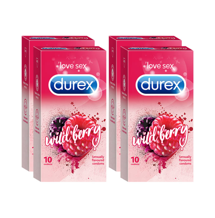 Durex Flavoured Condom (10 Pcs Each) Wild Berry