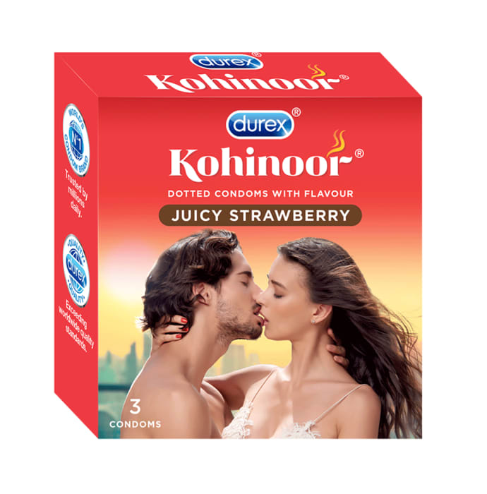 Durex kohinoor condom juicy strawberry pack of 2