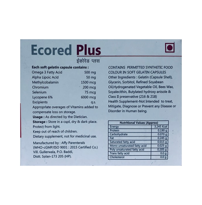 Ecored Plus Soft Gelatin Capsule (10'S)