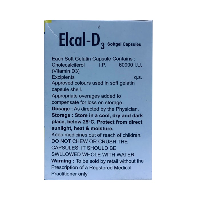 Elcal-D3 Soft Gelatin Capsule (4'S)