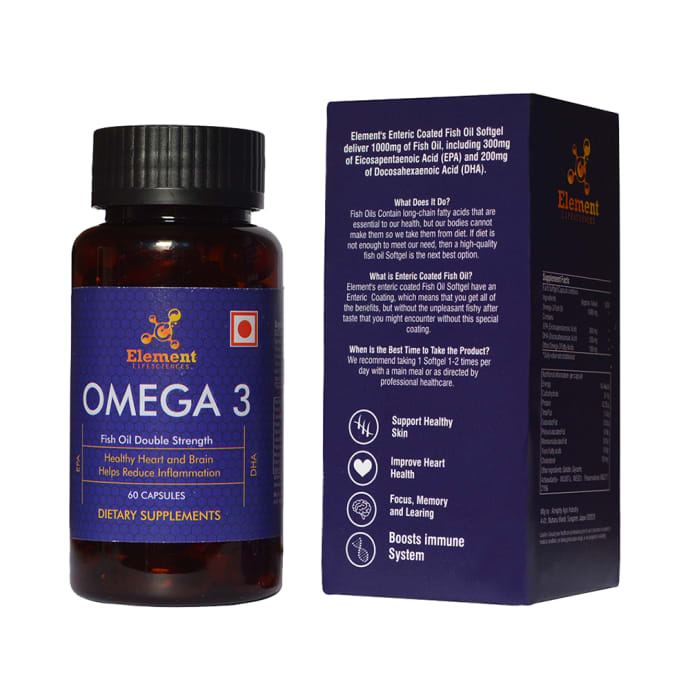 Element Lifesciences Omega 3 Fish Oil Double Strength Capsule (60'S)