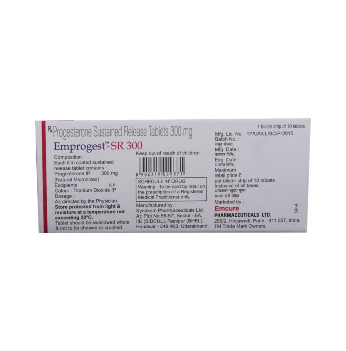 Emprogest 300mg Tablet SR (10'S)