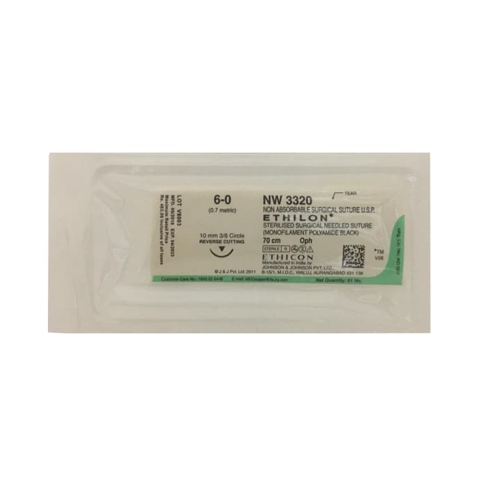 Ethicon Ethilon NW 3320 Non Absorbable Surgical Suture 70cm Reverse Cutting