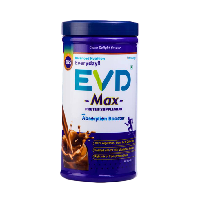 EVD Max Protein Supplement with Absorbtion Booster Powder Choco Delight (400gm)