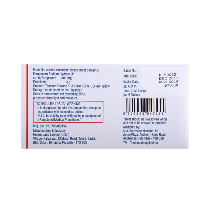 Faronem 300mg Tablet ER (6'S)