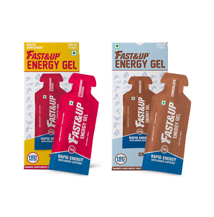 Fast&Up Energy Gel Combo Chocolate & Strawberry Banana