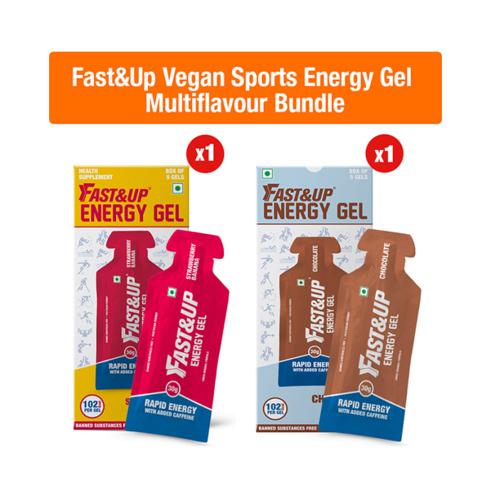 Fast&Up Energy Gel Combo Chocolate & Strawberry Banana