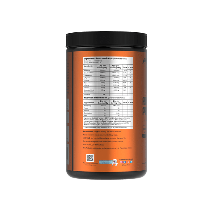 Fitzup Rocket Preworkout Fruit Punch (450gm)