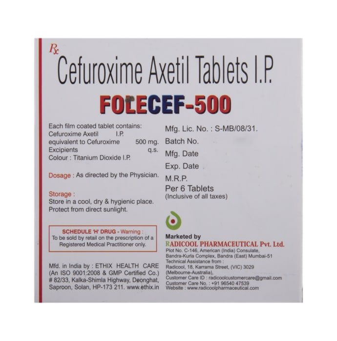 Folecef 500mg Tablet (6'S)