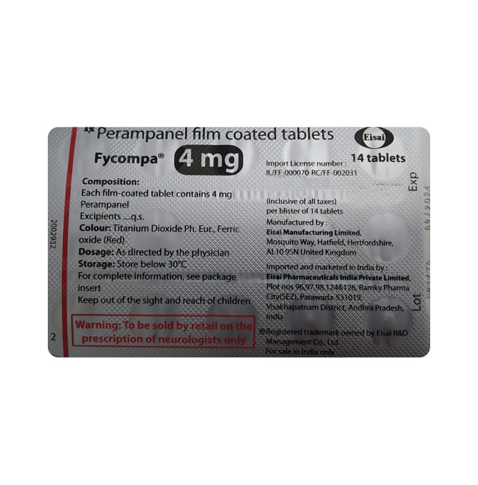 Fycompa 4mg Tablet (14'S)