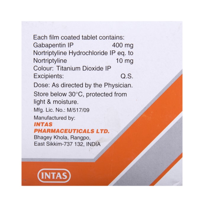 Gabapin NT 400 mg / 10 mg Tablet (15'S)