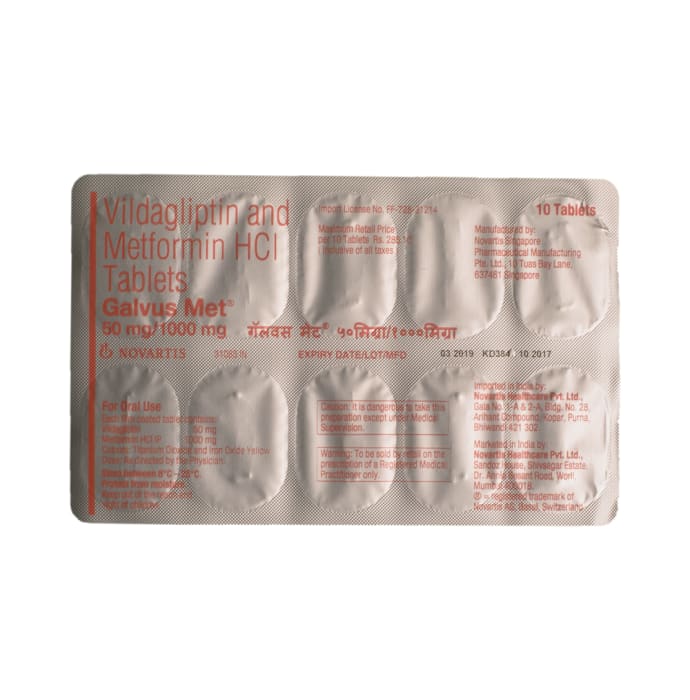 Galvus Met 50mg / 1000mg Tablet (10'S)