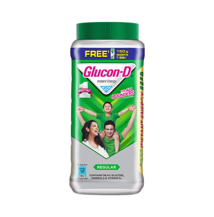 Glucon-D Powder with Nycil Cool Herbal Powder 150gm Free Regular (1kg)