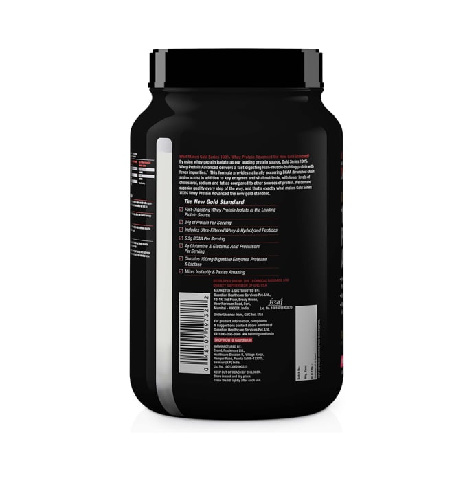 GNC Amp Gold 100% Whey Protein Advanced Powder Delicious Strawberry (1kg)