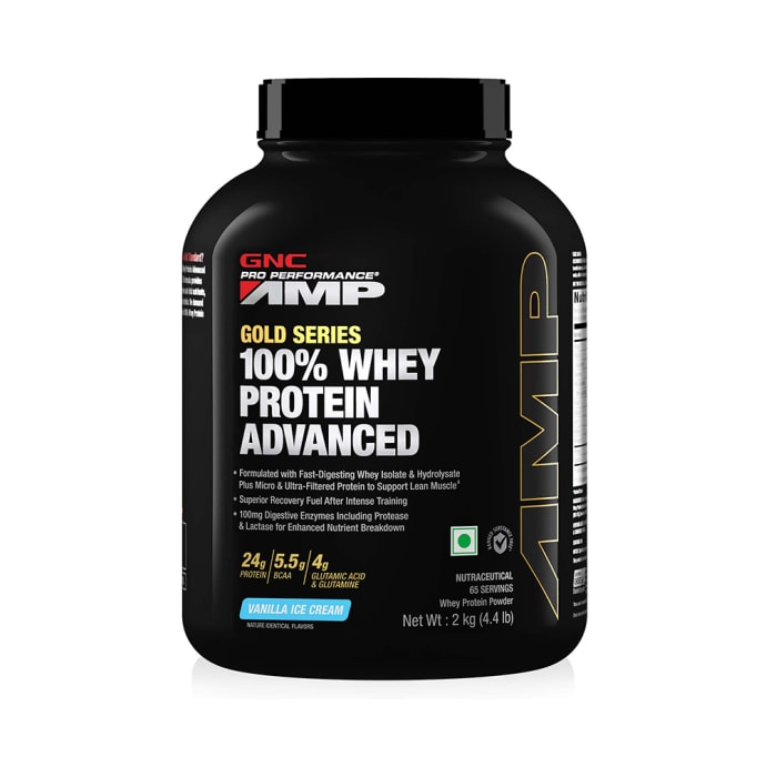 GNC Amp Gold 100% Whey Protein Advanced Powder Vanilla Icecream (1kg)