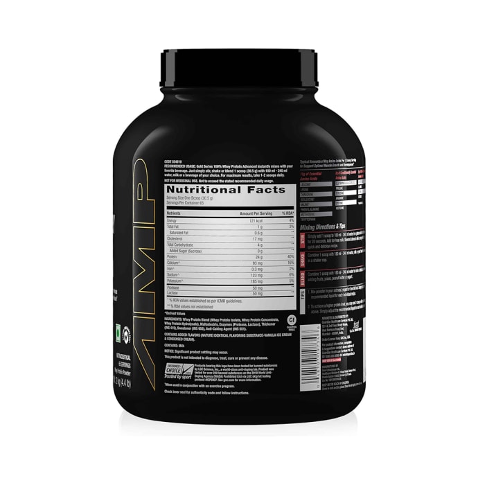 GNC Amp Gold 100% Whey Protein Advanced Powder Vanilla Icecream (1kg)