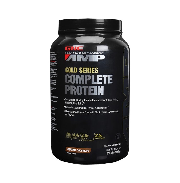 GNC AMP Gold Series Complete Protein Powder Natural Chocolate (2.58lb)