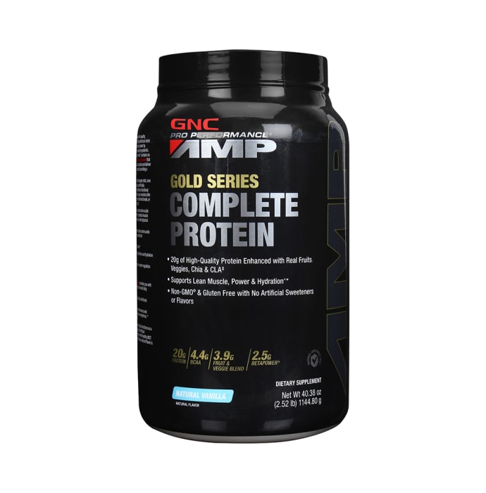 GNC AMP Gold Series Complete Protein Powder Natural Vanilla (2.52lb)