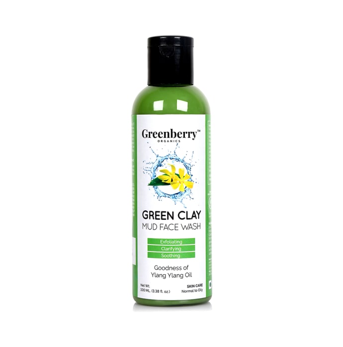 Greenberry Organics Face Wash Green Clay Mud (100ml)