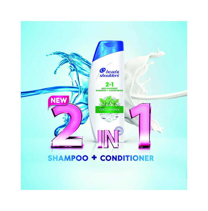 Head & Shoulders Cool Menthol 2 in 1 Anti-Dandruff Shampoo+Conditioner (180ml)