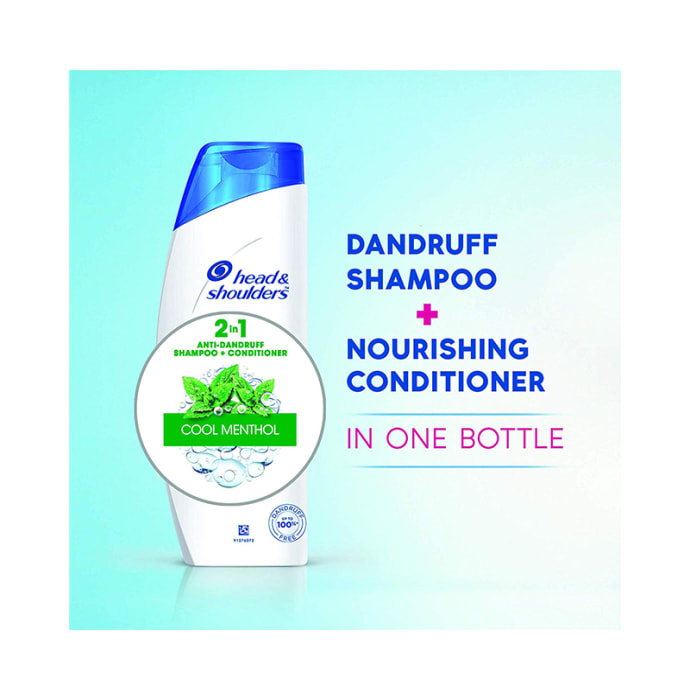 Head & Shoulders Cool Menthol 2 in 1 Anti-Dandruff Shampoo+Conditioner (180ml)