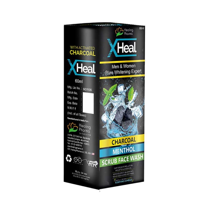 Healing Pharma X Heal Scrub Face Wash Charcoal Menthol (60ml)