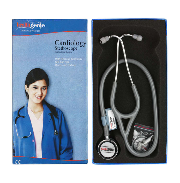 Healthgenie hg-404g aluminium double stethoscope grey