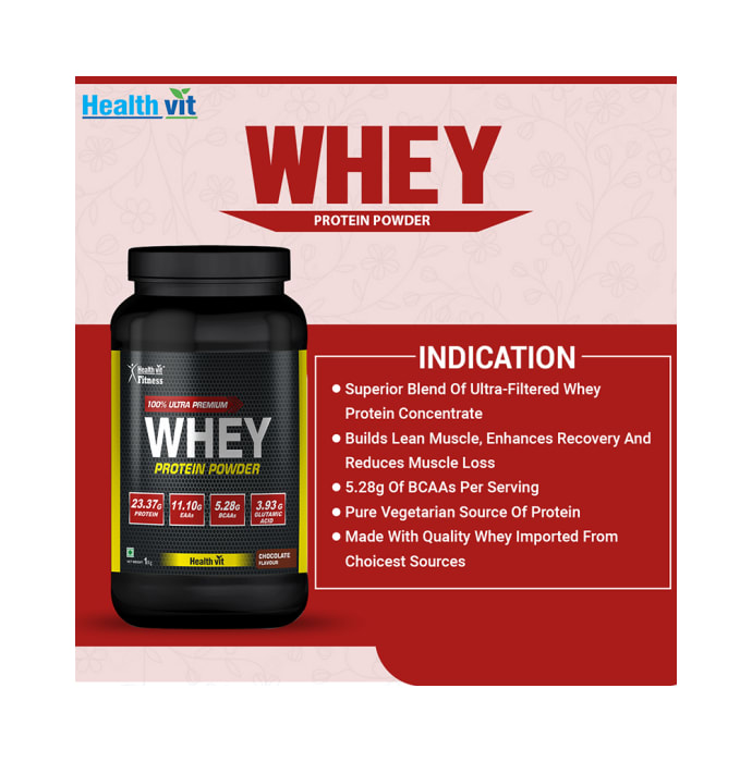 Healthvit 100% ultra premium whey protein powder chocolate (2.2lb)