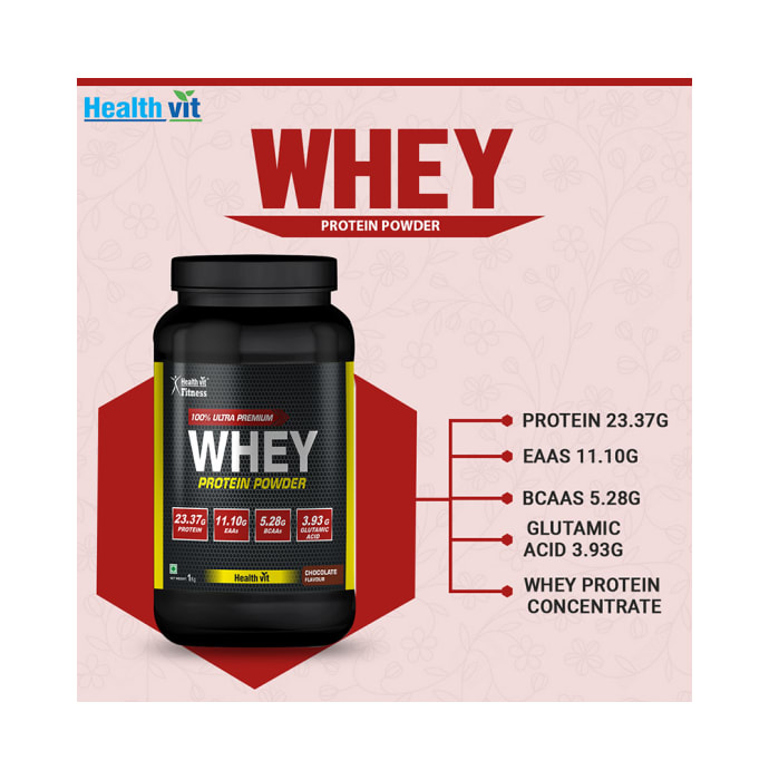 Healthvit 100% ultra premium whey protein powder chocolate (2.2lb)