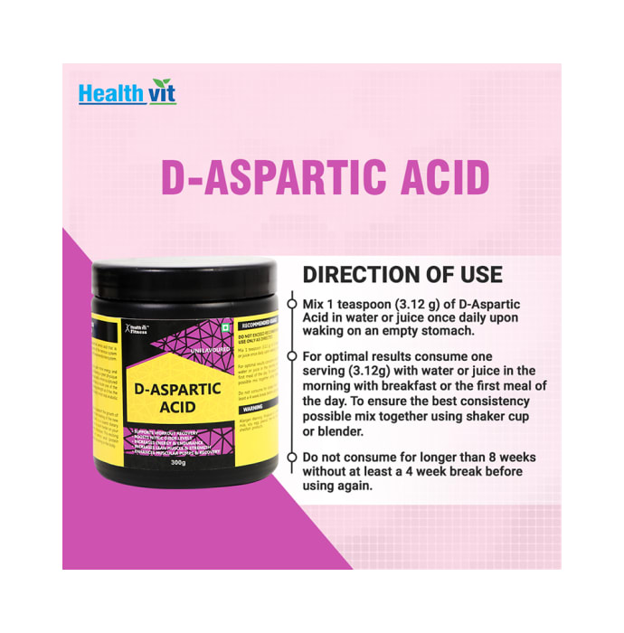 HealthVit D-Aspartic Acid Powder Unflavoured (300gm)