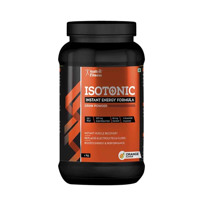 HealthVit Fitness Isotonic Instant Energy Formula Drink Powder Orange (1kg)