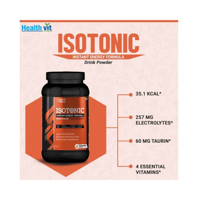 HealthVit Fitness Isotonic Instant Energy Formula Drink Powder Orange (1kg)