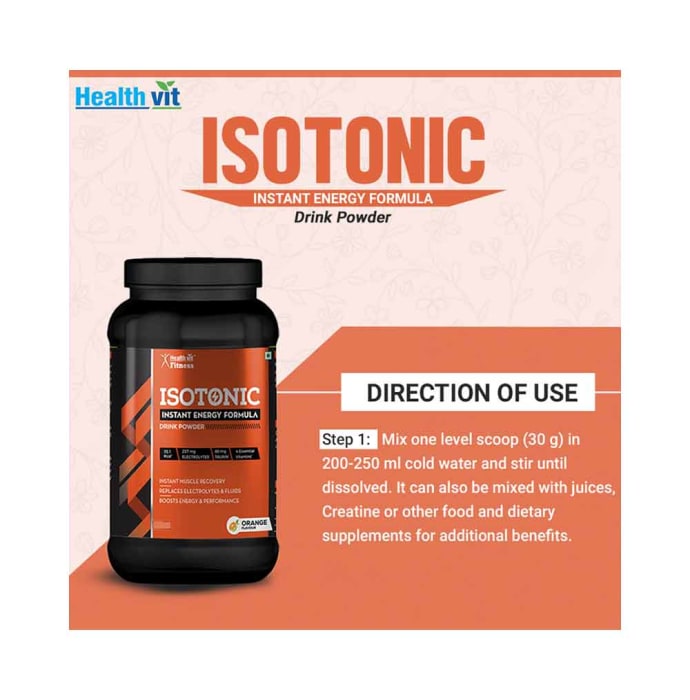 HealthVit Fitness Isotonic Instant Energy Formula Drink Powder Orange (1kg)