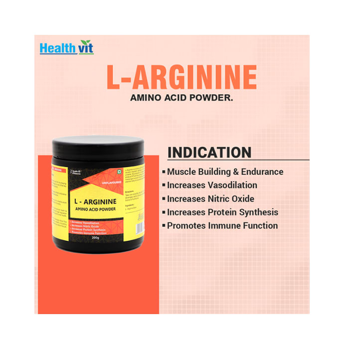 HealthVit Fitness L-Arginine Powder Unflavoured (200gm)