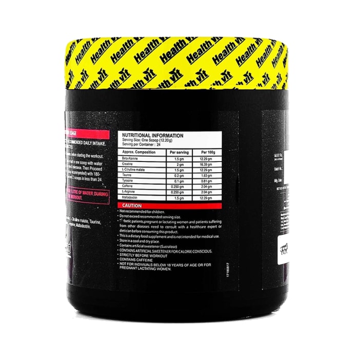 HealthVit Fitness Pre Workout Powder Watermelon Tequila (300gm)