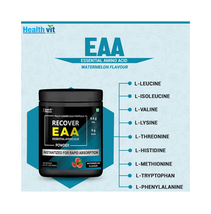 HealthVit Fitness Recover EAA Essential Amino Acid Powder Watermelon (300gm)