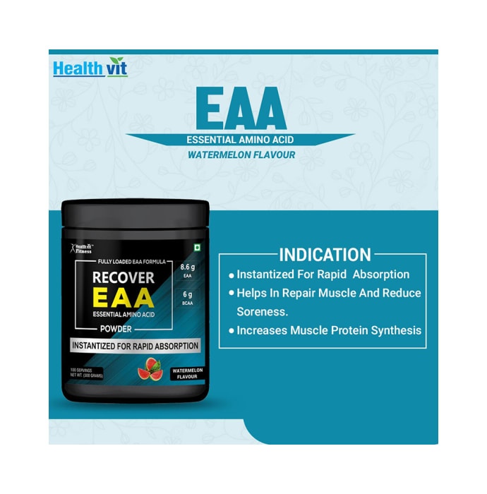 HealthVit Fitness Recover EAA Essential Amino Acid Powder Watermelon (300gm)