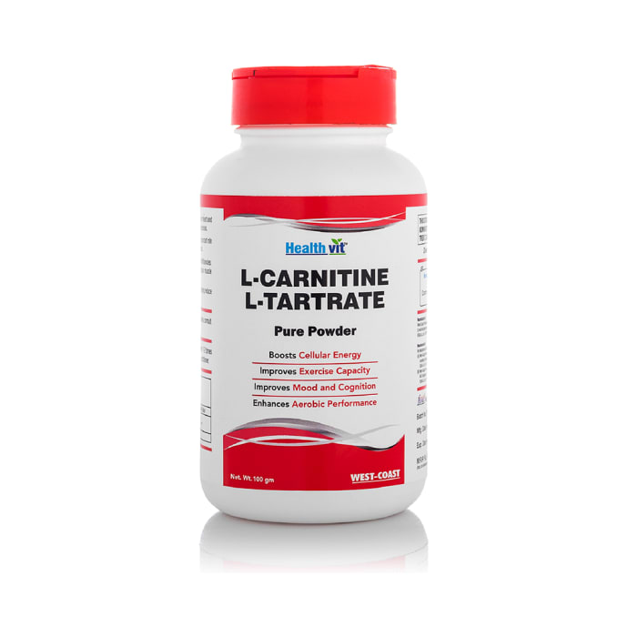 HealthVit L-Carnitine, L-Tartrate Pure Powder (100gm)