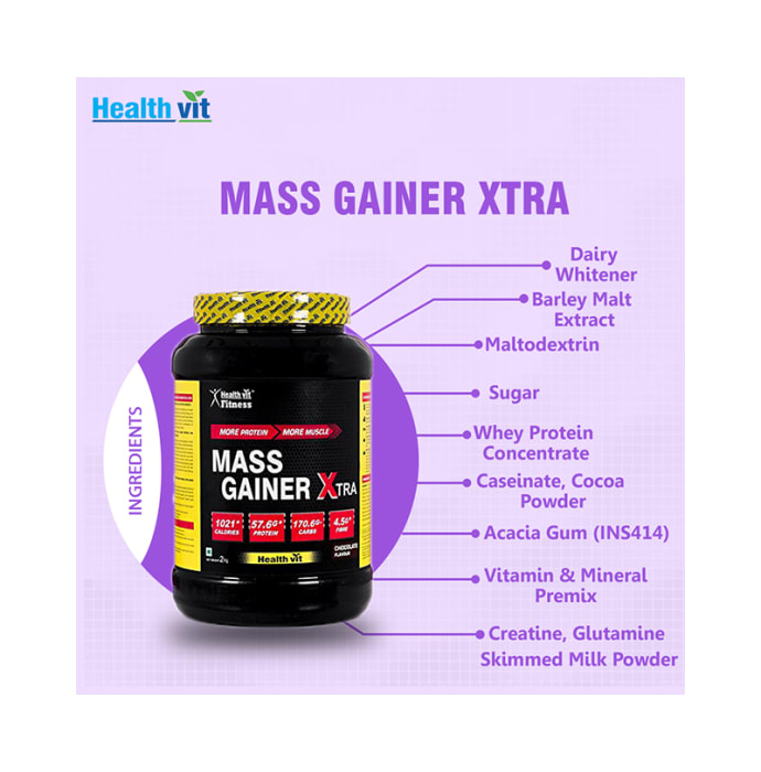 Healthvit mass gainer xtra powder chocolate