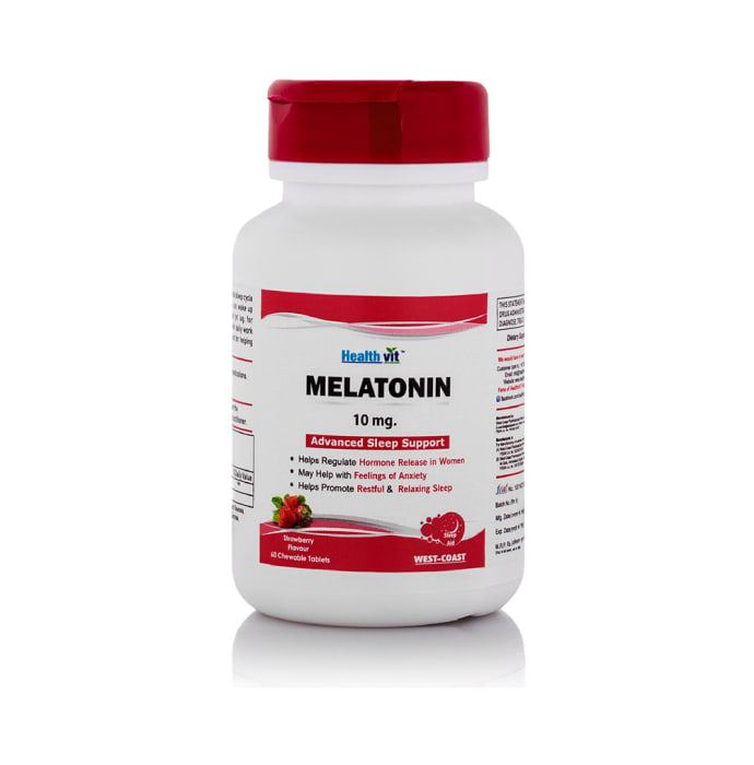 HealthVit Melatonin 10mg Advanced Sleep Support Chewable Tablet Strawberry (60'S)