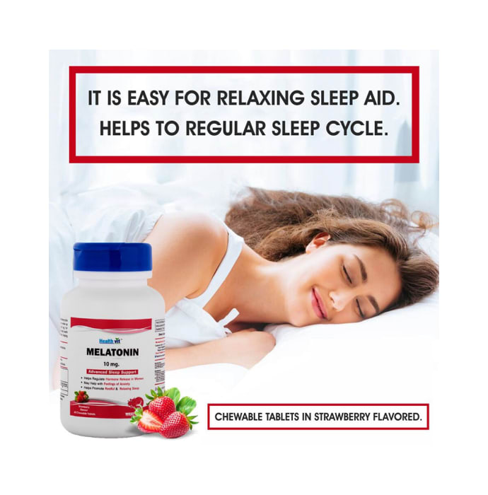 HealthVit Melatonin 10mg Advanced Sleep Support Chewable Tablet Strawberry (60'S)