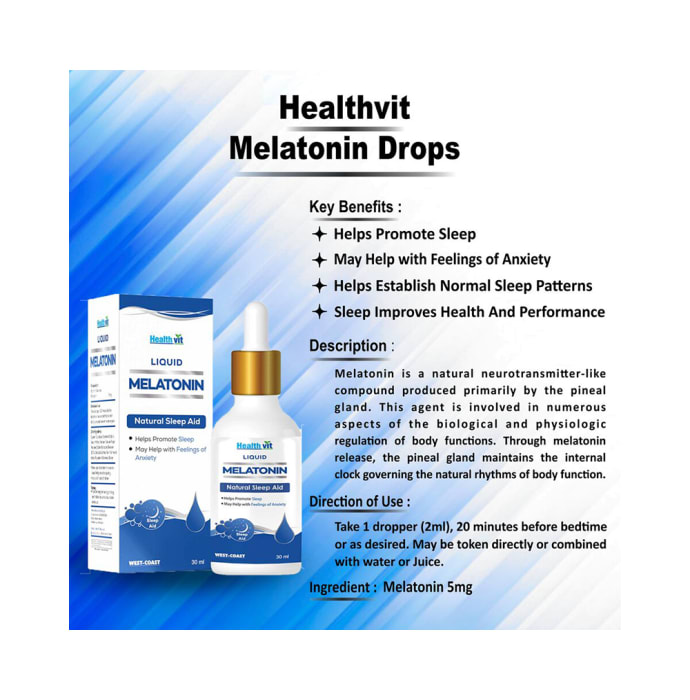 HealthVit Melatonin Liquid Drop (30ml)