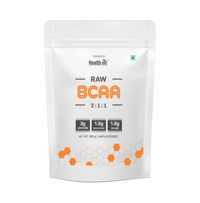 HealthVit Raw BCAA Powder Unflavoured (180gm)