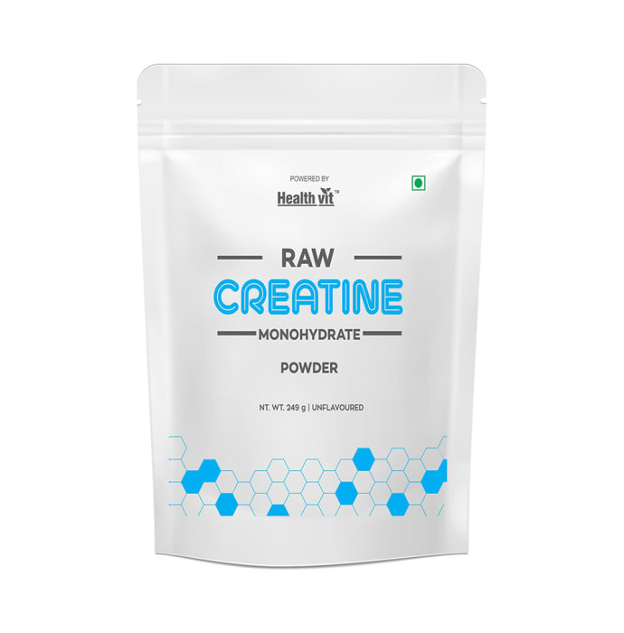 HealthVit Raw Creatine Monohydrate Powder Unflavoured (249gm)