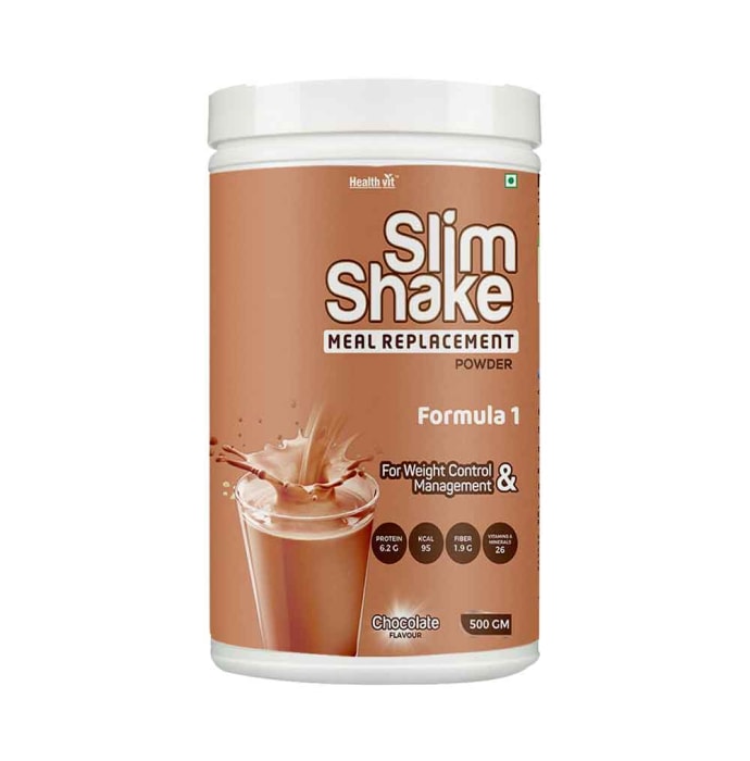 HealthVit Slim Shake Meal Replacement Chocolate Powder (500gm)