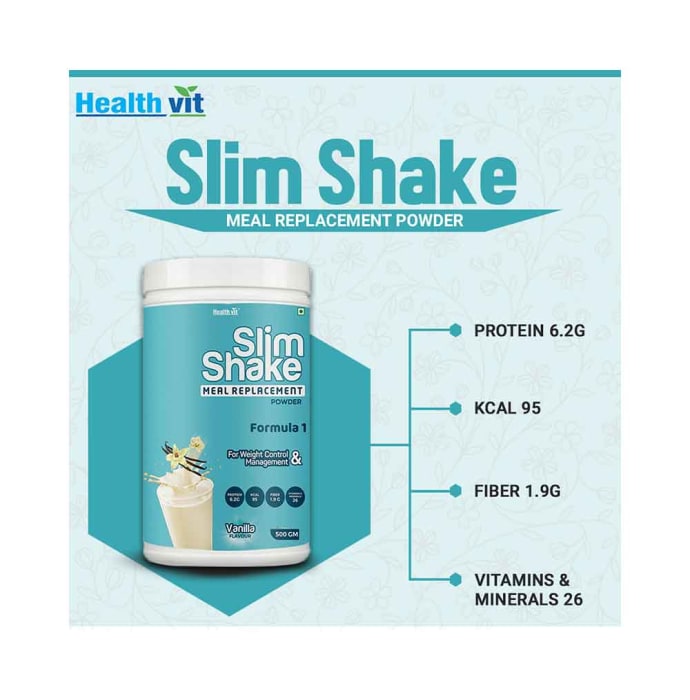 HealthVit Slim Shake Meal Replacement Vanilla Powder (500gm)